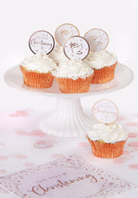 Load image into Gallery viewer, Pink On Your Christening Cupcake Toppers
