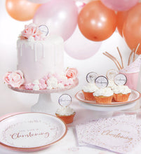 Load image into Gallery viewer, Pink On Your Christening Cupcake Toppers

