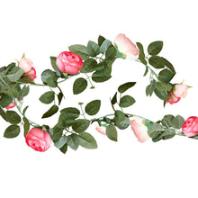 Load image into Gallery viewer, Artificial Pink Rose Foliage Garland Decoration
