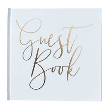 Load image into Gallery viewer, Ginger Ray White and Gold Foiled Wedding Guest Book
