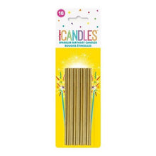 Load image into Gallery viewer, Gold Sparkle Birthday Candles 18pcs
