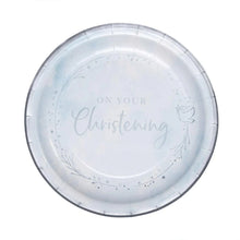 Load image into Gallery viewer, Blue On Your Christening Paper Dinner Plates
