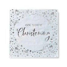Load image into Gallery viewer, Blue On Your Christening Lunch Napkins 3 ply Foil Stamped
