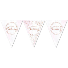 Load image into Gallery viewer, Pink On Your Christening Paper Flag Bunting Foil Stamped - 12ft
