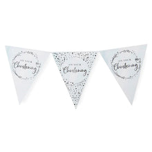 Load image into Gallery viewer, Blue On Your Christening Paper Flag Bunting Foil Stamped - 12ft
