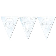 Load image into Gallery viewer, Blue On Your Christening Paper Flag Bunting Foil Stamped - 12ft
