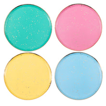 Load image into Gallery viewer, Ginger Ray Multicolour Gold Speckled Rainbow Paper Plates - 8ct
