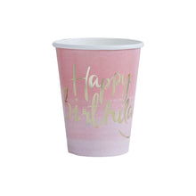 Load image into Gallery viewer, Ginger Ray Gold Foiled Pink Ombre Paper Cups
