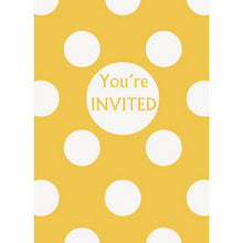 Load image into Gallery viewer, Yellow &amp; White Polka Dot Card Invitations
