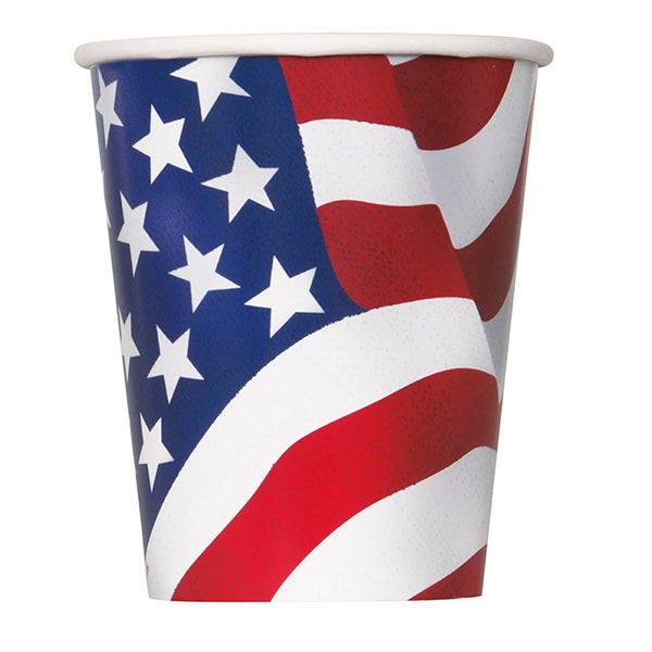 USA Flag Paper Cups (x8) PartyTime Malta