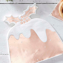 Load image into Gallery viewer, Ginger Ray Rose Gold Christmas Pudding Napkins
