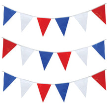 Load image into Gallery viewer, Red, White &amp; Blue Plastic Flag Banner - 10m
