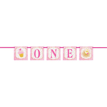 Load image into Gallery viewer, Pink &amp; Gold First Birthday Block Banner  1.21m
