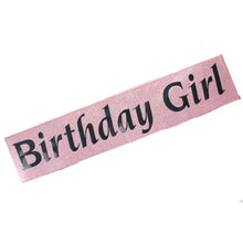 Load image into Gallery viewer, Pink Glitter &#39;Birthday Girl&#39; Party Sash
