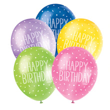 Load image into Gallery viewer, Happy Birthday 12&quot; Latex Balloons, 5ct - Assorted
