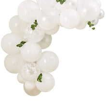 Load image into Gallery viewer, White Botanical Balloon Arch Kit With Foliage
