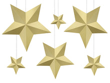 Load image into Gallery viewer, Hanging 3D Stars Gold ( 6 Pack )
