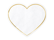 Load image into Gallery viewer, Heart Shaped Gold Trim Napkins (20pc)

