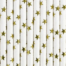 Load image into Gallery viewer, Gold Star Paper Straws - 19.5cm
