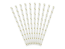 Load image into Gallery viewer, Gold Star Paper Straws - 19.5cm
