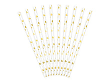 Load image into Gallery viewer, Gold Heart Paper Straws - 10ct
