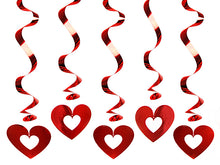 Load image into Gallery viewer, Red Heart Swirl Decorations  60cm- 5 Pack
