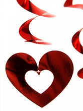 Load image into Gallery viewer, Red Heart Swirl Decorations  60cm- 5 Pack
