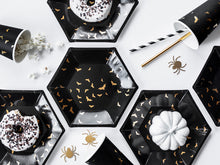 Load image into Gallery viewer, Gold Foiled Bat Halloween Paper Dessert Plates (6ct)
