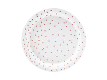Load image into Gallery viewer, White Rose Gold Dotted Plates - 18cm
