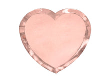 Load image into Gallery viewer, Rose Gold Heart Shaped Paper Plates - 6pcs
