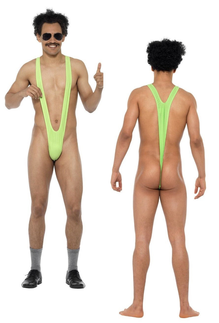 Smiffys Mankini Borat – Déguisement Homme, Costume Iconique, Vert Lime, Taille Unique, Accessoire Carnaval Et Soirée Thème