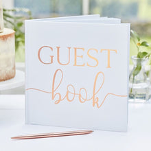 Load image into Gallery viewer, Rose Gold Foil Guest Book, 32 Pages
