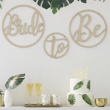 Load image into Gallery viewer, Wooden &#39;Bride To Be&#39; Decoration Hoops, Botanical Bride
