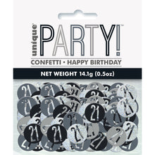 Load image into Gallery viewer, Birthday Black Glitz Number 21 Confetti, .5oz
