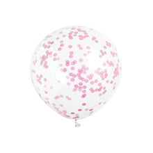 Load image into Gallery viewer, Clear Latex Balloons with Hot Pink Confetti 12&quot;, 6ct
