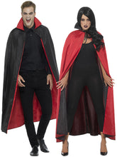 Load image into Gallery viewer, Reversible Vampire Cape, Black &amp; Red, Adult
