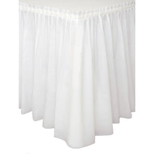 Load image into Gallery viewer, White Plastic Table Skirt, 29&quot;x14ft

