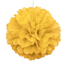 Load image into Gallery viewer, Sunflower Yellow 16&quot; Hanging Tissue Pom Pom
