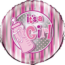 Load image into Gallery viewer, It&#39;s A Girl Bottle Round Foil Balloon 18&quot;, Packaged
