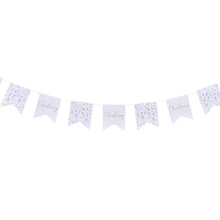 Load image into Gallery viewer, White and Green Botanical Christening Bunting
