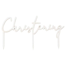 Load image into Gallery viewer, Ginger Ray White Wooden Christening Cake Topper
