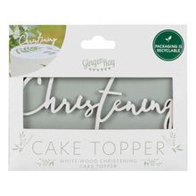 Load image into Gallery viewer, Ginger Ray White Wooden Christening Cake Topper
