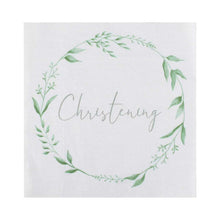 Load image into Gallery viewer, White and Green Christening Paper Napkins -  I’m eco friendly
