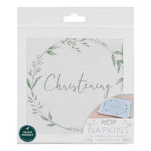Load image into Gallery viewer, White and Green Christening Paper Napkins -  I’m eco friendly
