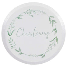 Load image into Gallery viewer, White and Green Christening Paper Plates -  I’m eco friendly

