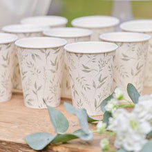 Load image into Gallery viewer, White and Green Christening Paper Cups -
