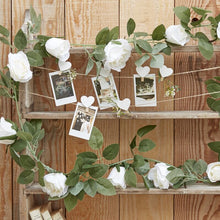 Load image into Gallery viewer, White Rose Artificial Foliage Garland, 2m
