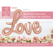 Load image into Gallery viewer, Rose Gold Love Foil Letter Balloon Banner Kit
