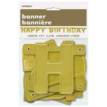 Load image into Gallery viewer, Happy Birthday Gold Deluxe Jointed Banner
