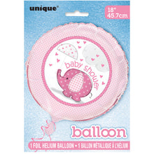 Load image into Gallery viewer, Umbrellaphants Pink Round Foil Balloon 18&quot;, Packaged
